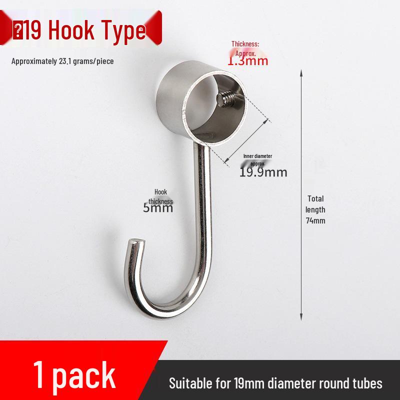 Stainless Steel Wardrobe Hanging Rod Flange Seat for Curtains, Towels, and Clothes Drying