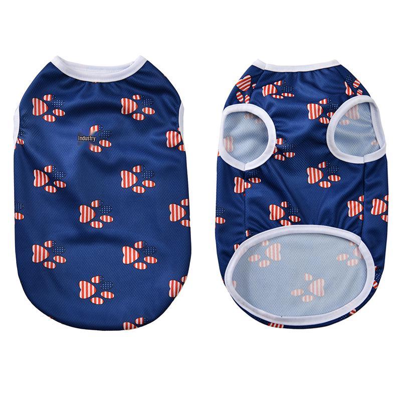 American Independence Day Breathable Dog Vest with National Flag Print