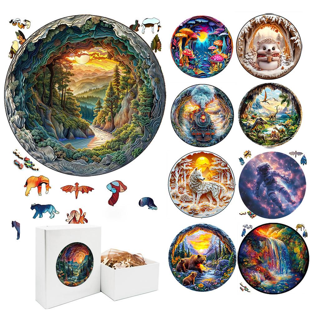 Puzzle in Legno 3D Universo Fantasy Squisito progettato per Adulti più Bambini - Giochi Montessori più Giocattolo Animale - Idea Regalo per Data di Nascita
