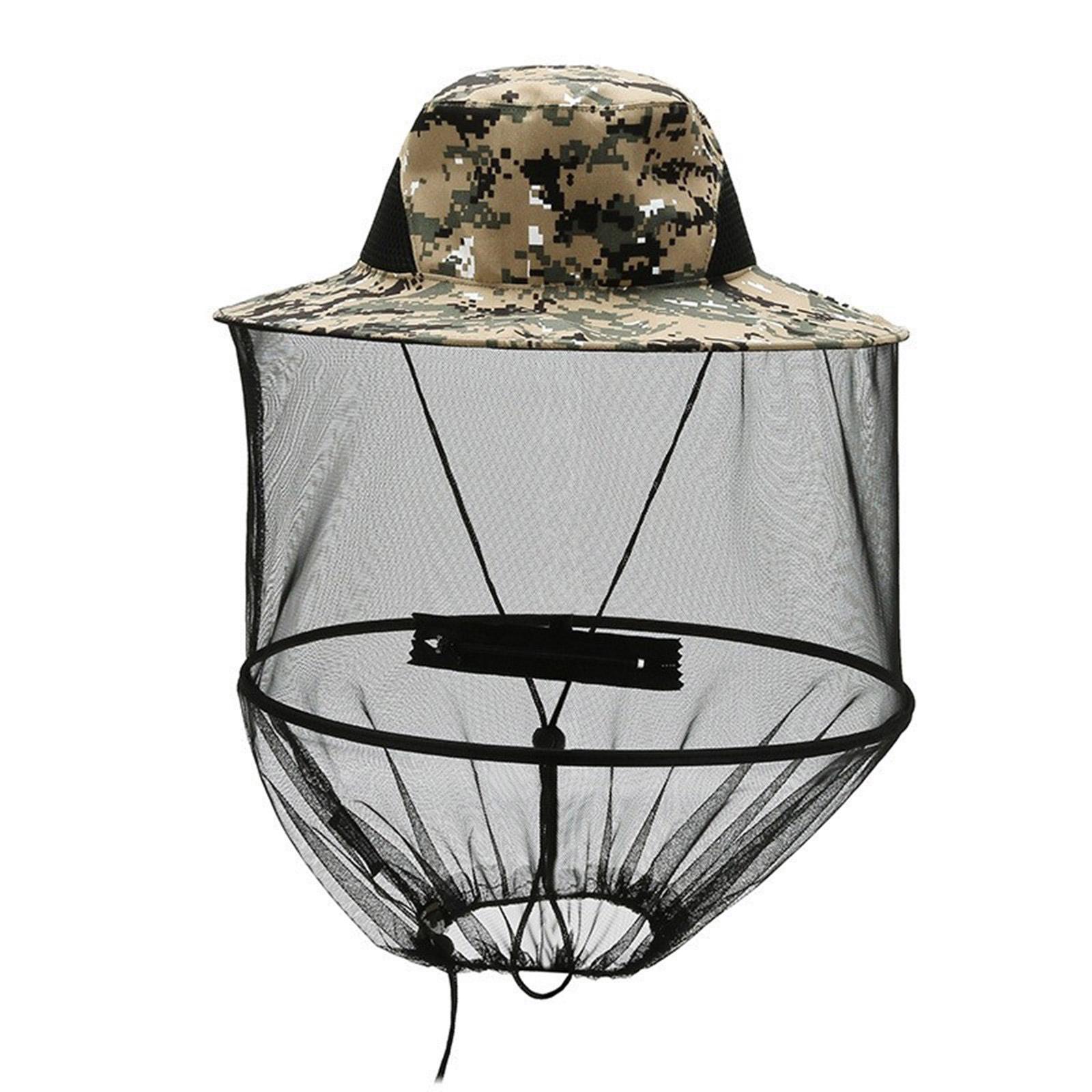Camouflage Color Breathable Fishing Hat Sun Protective Adjustable Net Shielding Hat For Outdoor Activity Hiking Camping 8