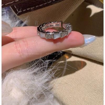 Serpentine Ring~Super Immortal Zircon Bling High End Luxury Small Design Finger Ring with Adjustable Opening