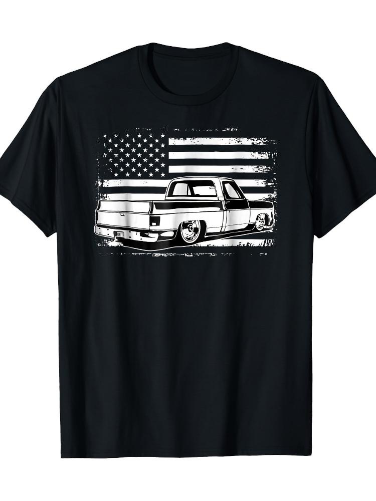 Truck America Slammed Pattern Design100 Cotton Summer Oneck Short Sleeve Casual Printed Mens Tshirt