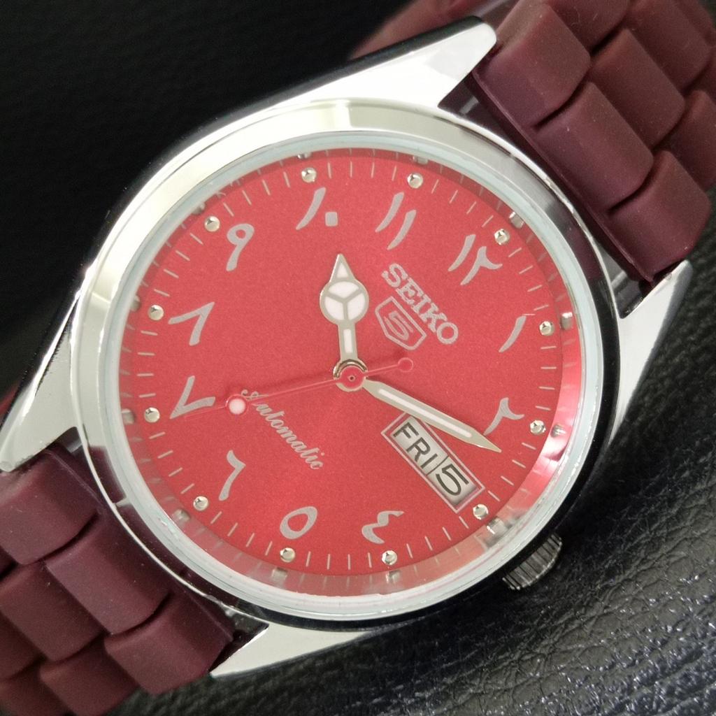 

JAPAN VINTAGE REFURBISHED SEIKO 5 AUTOMATIC 6309A MENS RED DIAL WATCH a441243-4 Sk-a441243
