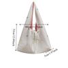 Embroidered Bow Canvas Plaid Shoulder Bag Double Side Underarm Bag Casual Cloth Hobo Bag  Daily