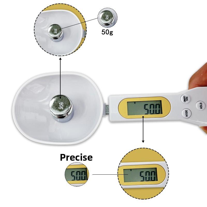Handheld Electronic Spoon Scale 500g, 0.1g Precision Kitchen Scale for Food, Digital Measuring Spoon with Tare Unit Conversion