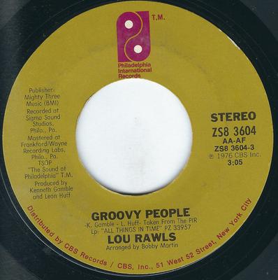 7inch Record LOU RAWLS - Groovy People ZS83604 Philadelphia In 1976 US Soul/Funk Used