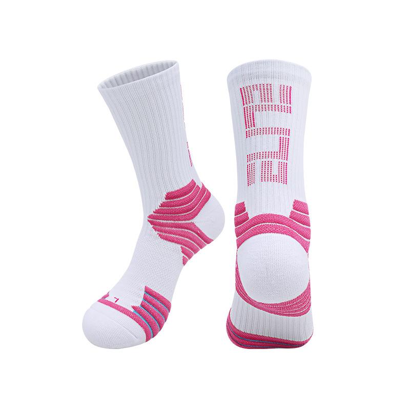 Summer Elite Basketball Socks Men'S Actual Combat Non-Slip Cycling Socks Thick Wear-Resistant Towel Bottom Medium Tube Professional Sports Socks