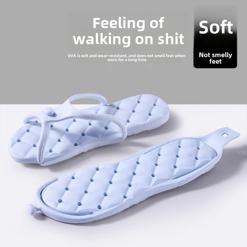 Kadınlar için Taşınabilir Katlanabilir Seyahat Terliği Erkekler Hafif, Kaymaz, Su Geçirmez, Plaj, Otel, Havuz veya Duş için Mükemmel