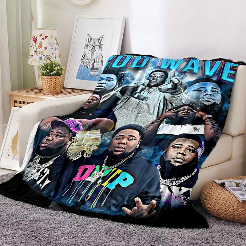 HOT Rod Wave 3D Print Rapper Star Soft Plush Blanket,Flannel Throw Blanket for Living Room Bedroom Picnic Bed Sofa Cover