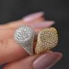Minimalist S925 Sterling Silver Ring with Diamond-Set - European & American Influencer Style, Light Luxury, Sweet Cool Versatile Women's Accessory