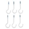 Screw-in Hooks - KRAFTMANN - Set of 6 - White - Plastic - Diameter 60 Mm