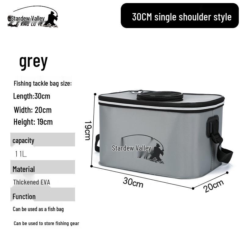 Foldable EVA Fishing Bucket - Portable, Thick, Live Fish Box with Shoulder Strap