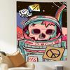 Space Skull Astronaut Tapestry  Vibrant Wall Hanging with Dice and Rainbow for Bedroom and Living Room Decor Perfect Gift