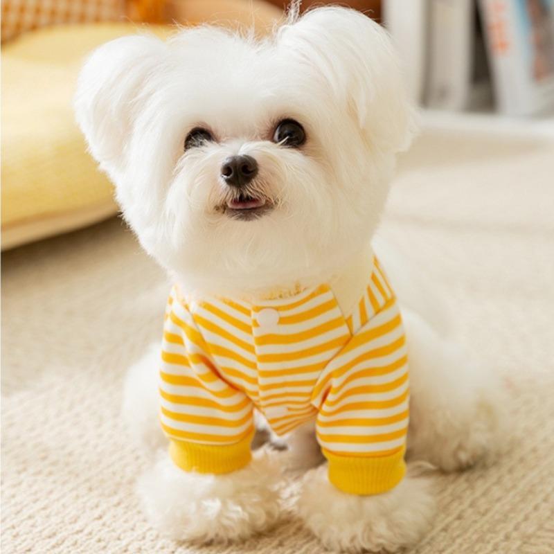 New Cute Striped Cartoon Puppy Sweater Cat Pet Clothes