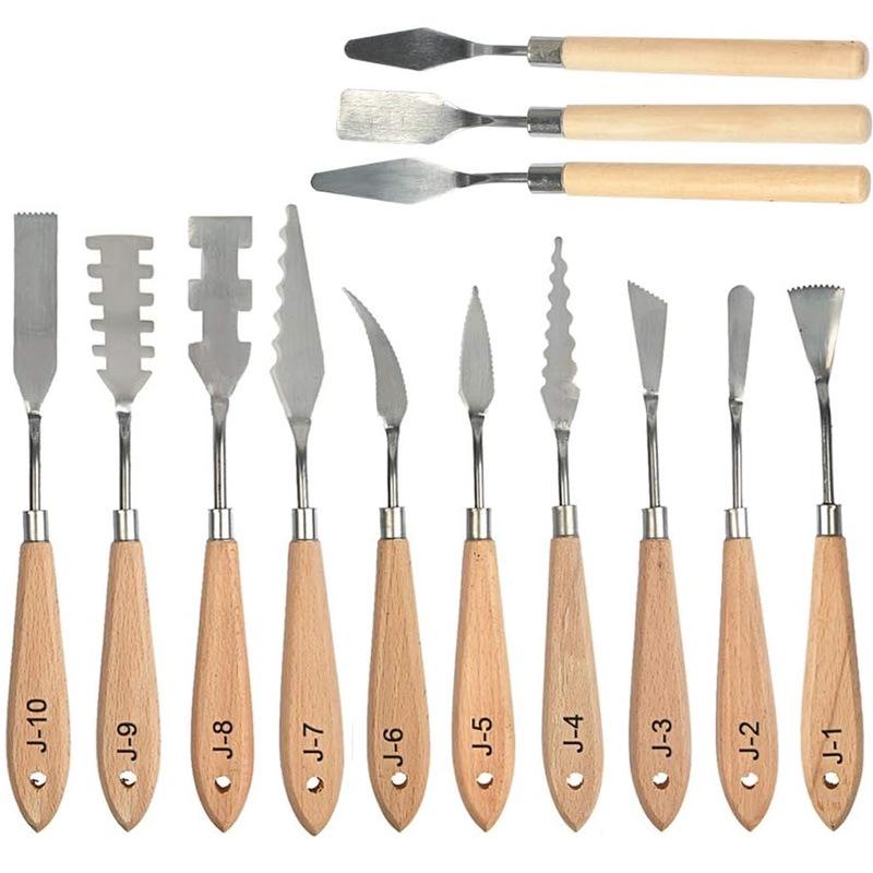 5-Piece Stainless Steel Palette Knife Set for Gouache and Oil Painting