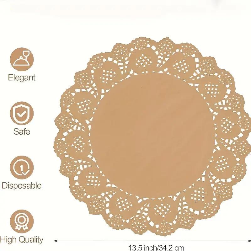 Disposable Kraft Paper Table Mat Placemats Baking Dessert Pad for Wedding Accessories Birthday DIY Party Christmas Decor
