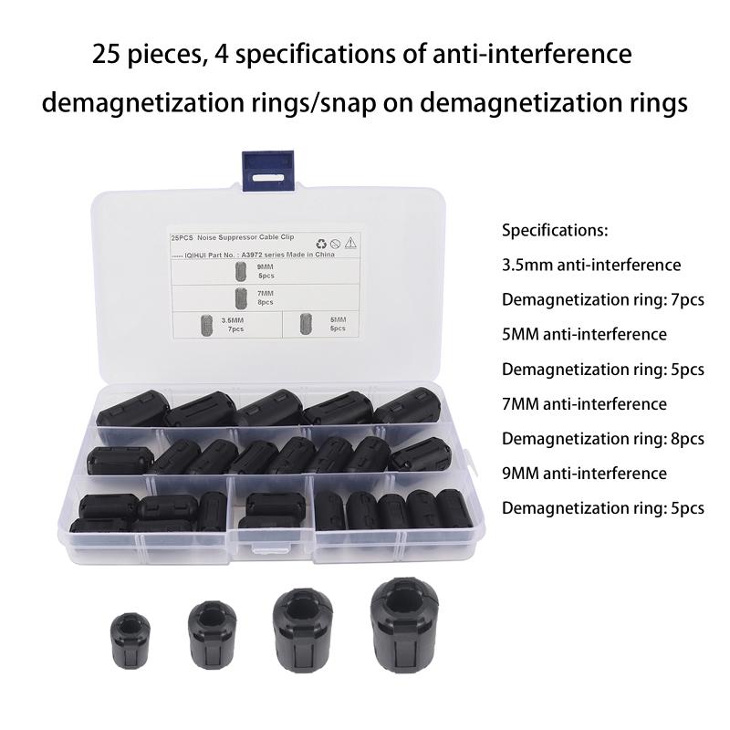 Clip-On Ferrite Core EMI/RFI Noise Filter, Snap-On Choke for USB, Audio, Video & Power Cables To Reduce Interference