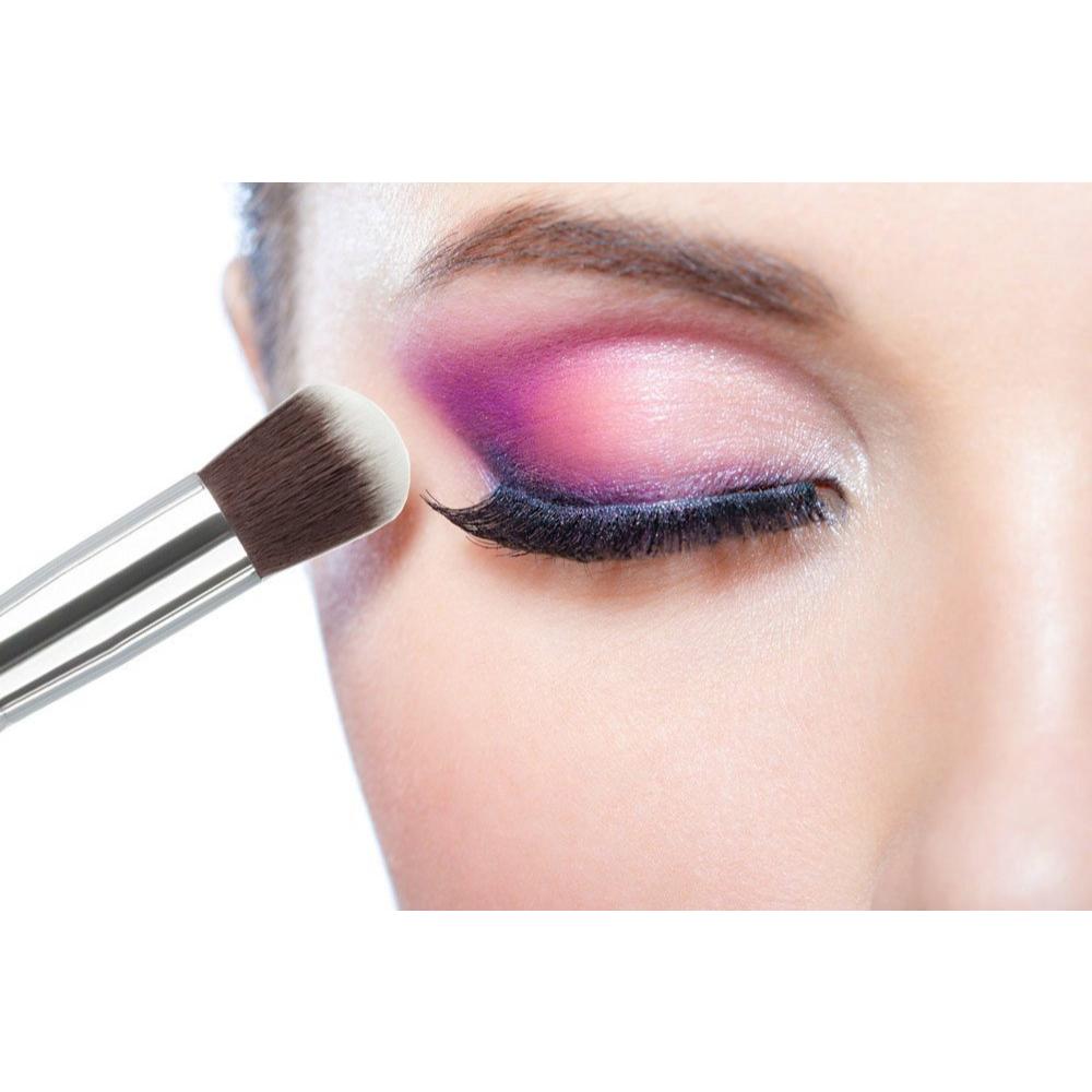 Premium Synthetic Kabuki Foundation Face Powder Blush Eyeshadow Brush Makeup Brush Kit with Blender Sponge and Brush Cleaner (10 Pcs, Black/Silver)