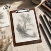 Metal Spring Clip Board Wooden Clipboard with Clip, A4 Letter Size Drawing Sturdy Board, Wood Grain Thicken Hardboard for Office, School Durable