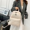 Schoolbag New Checkerboard Solid Color Light Luxury Fashion Versatile Campus Durable Women Light Leisure Travel Backpack