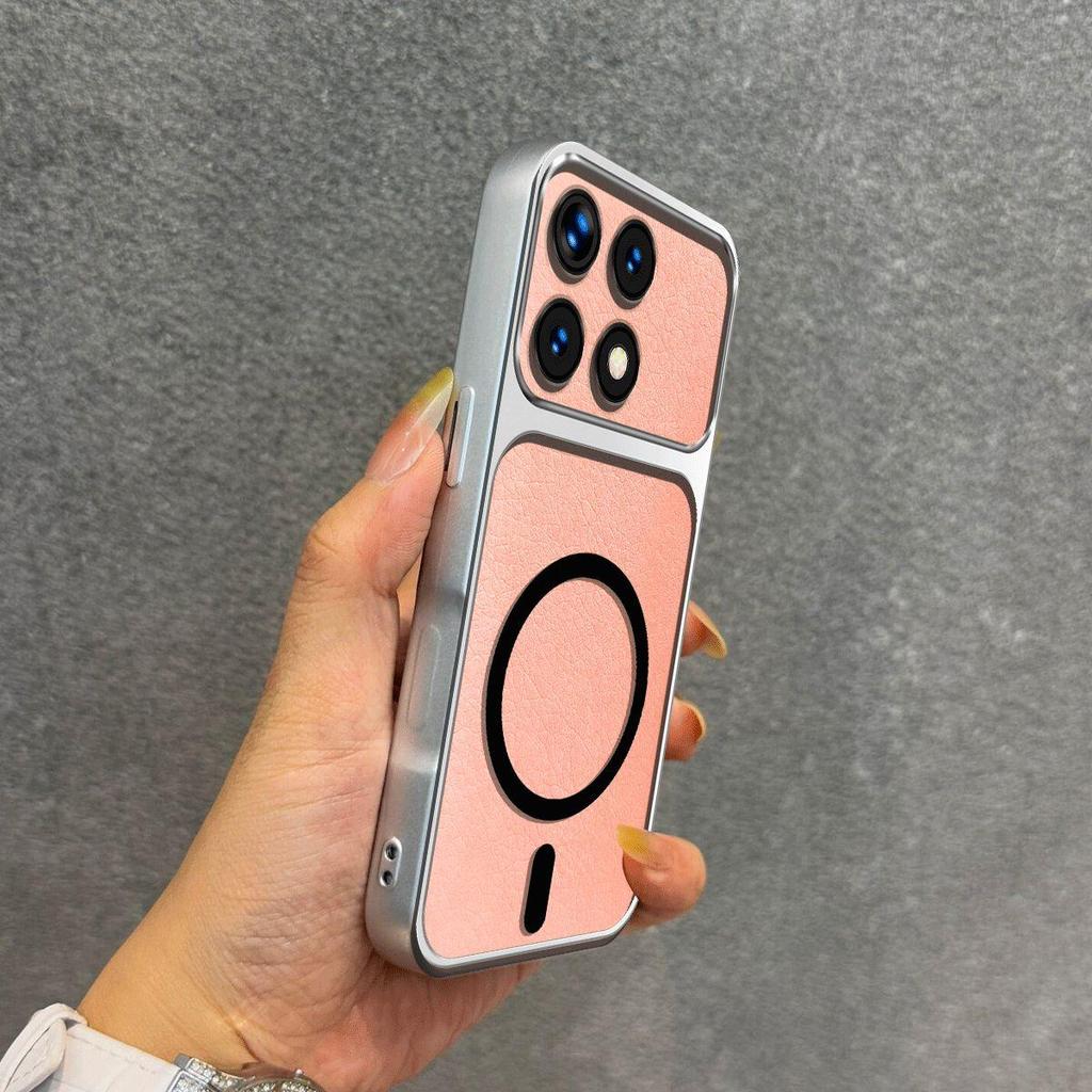 Metallic Finish Magnetic TPU Phone Case for Xiaomi POCO X6 Pro 5G Shockproof Matte Soft Cover