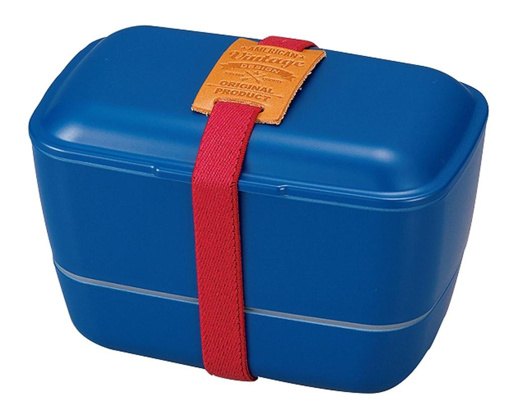 HAKOYA American Vintage Dome Lunch 52872 Two-Tier Box, Navy,