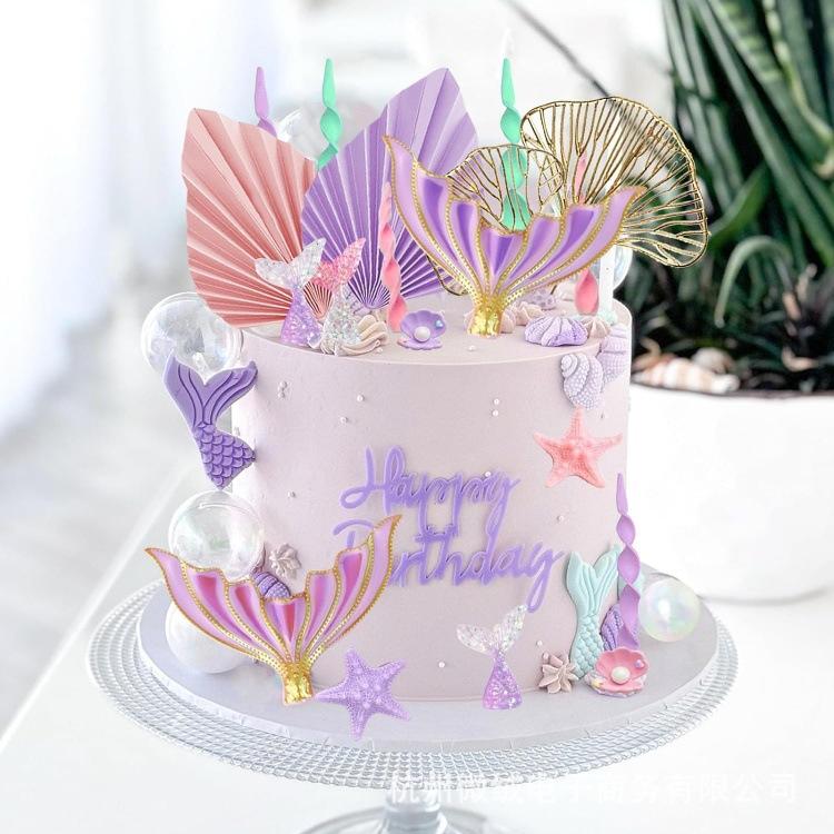 Havfrue Kakepynt til Bursdagsdekorasjoner