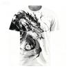 Summer New Ink Wash Dragon T-shirt Breathable and Versatile Chinese Style Casual Short Sleeved