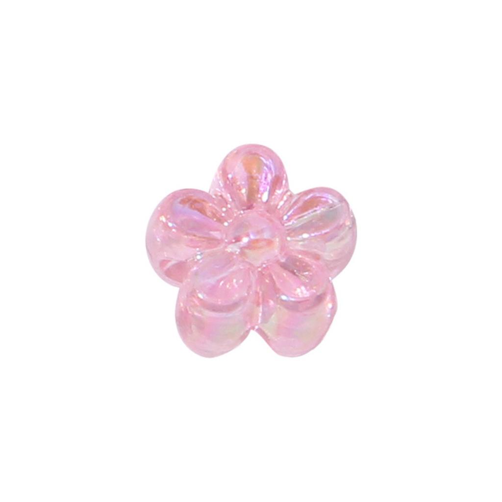 ZW08 ABCai 100pcs 7mm Plating Color Acrylic Flower Charm Beads Tiny Mix Shiny Spacer Bead Jewelry Making Diy Bracelet Material
