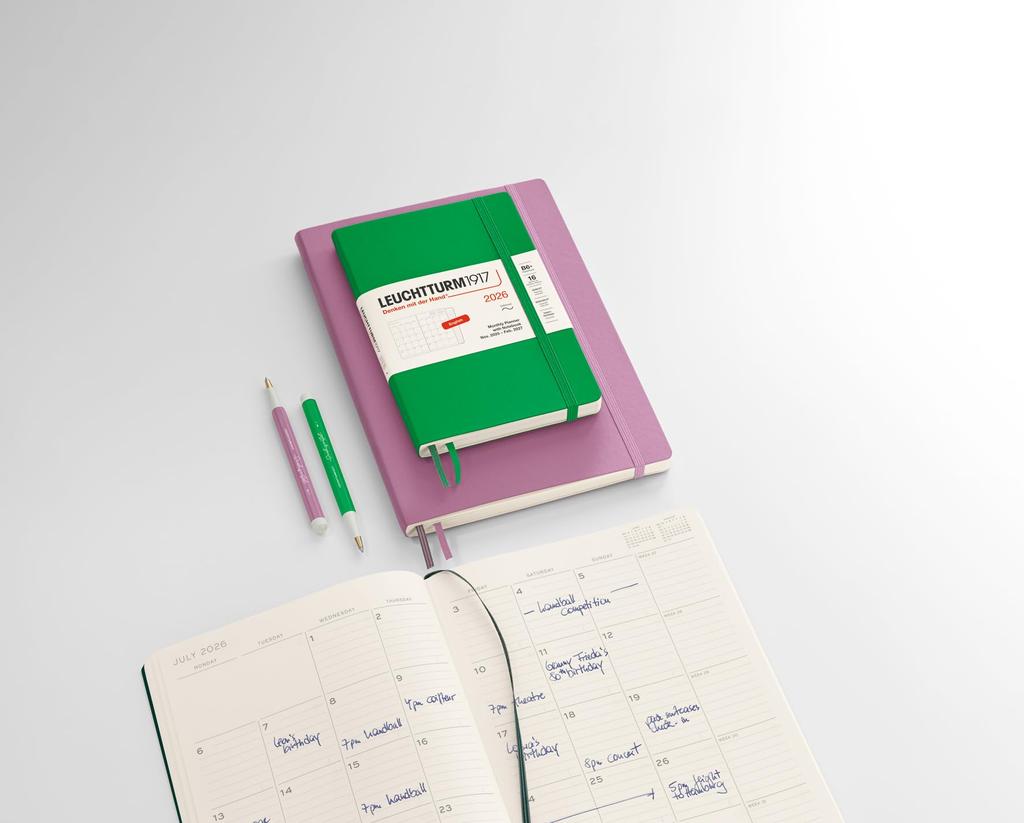 Leuchtturm 2026 Dusty 372785 November Officially Imported Planner, B5, Monthly, Soft, Rose, (Starts 2025),
