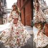 Women Sexy Long Sleeve Sundress Floral Printed Maxi Dress For Elegant Evening Events