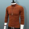 Sweater Men's Half-high Collar Autumn and Winter Models Trend Solid Color Autumn Knit Sweater Middle Collar Bottoming Shirt