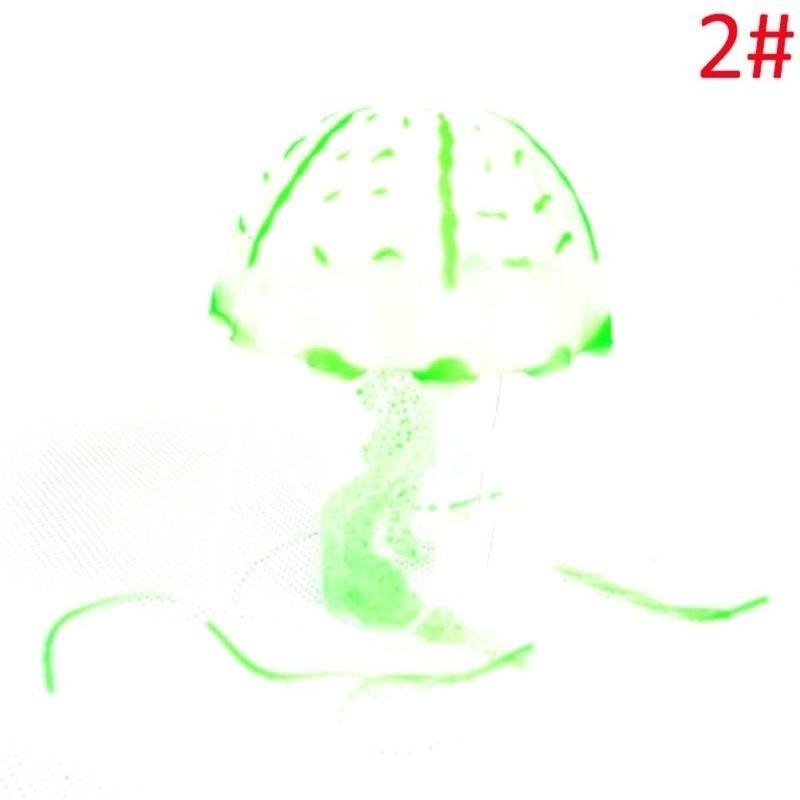 1PC Artificial Glowing Jellyfish Fake Fluorescent Effect Aquarium Fish Tan Ornament Beauty Bar Party