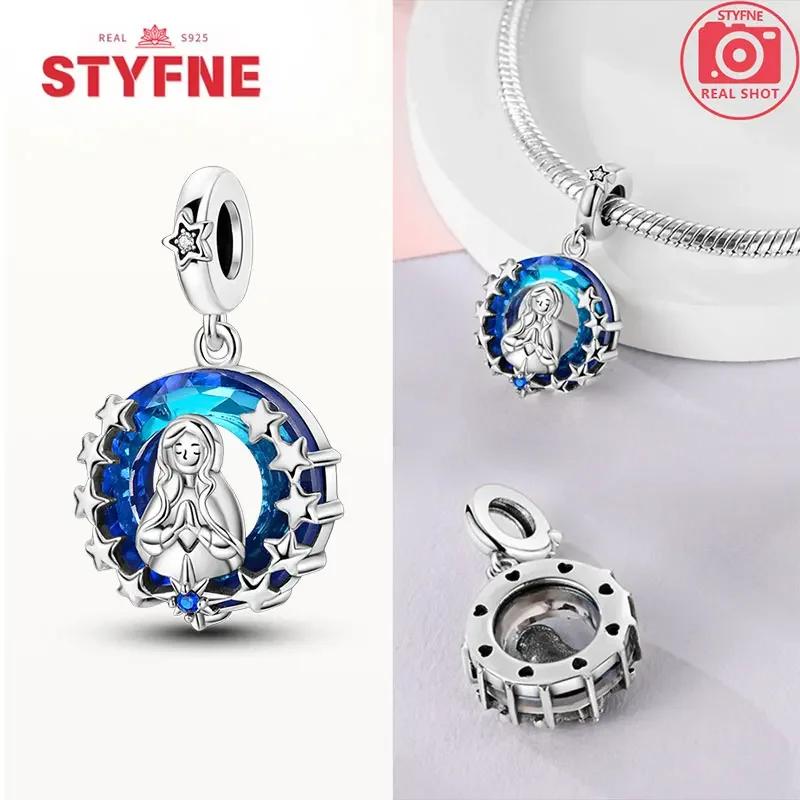 Copperour Lady Charm Bead The Virgin Mary Dangle Fitoriginal Bracelet Pendants Jewelry Marking Fine Gift For Women