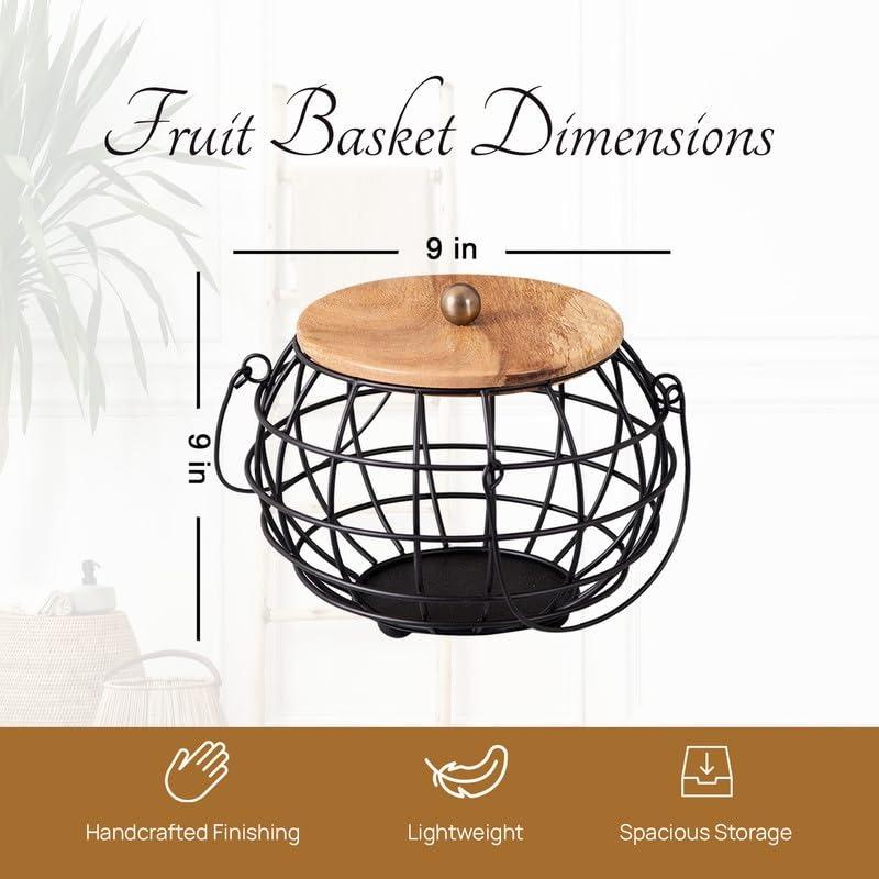 Корзинка для фруктов, Fruit Basket Kitchen Stand (Black),  Nestroots