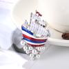 Segelboot-Brosche mit Kunstperle und Strass eingelegt, Damen-Kleid-Hemd-Abzeichen