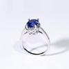 8*10mm Created Nano Tanzanite Oval Wedding Fine Jewelry 925 Sterling Silver Tanzanite Rings