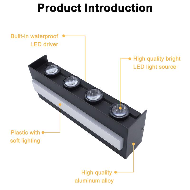 Modern New LED Outdoor Aluminum Wall Lamp Waterproof Porch Garden Balcony Wall Lamp Indoor and Outdoor Light