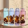 1PC Coffee Cup Bean Art 750ml Color Plastic Sports Water Bottle Leakproof Flip Straw Lid Suitable for Sports Office Home Use