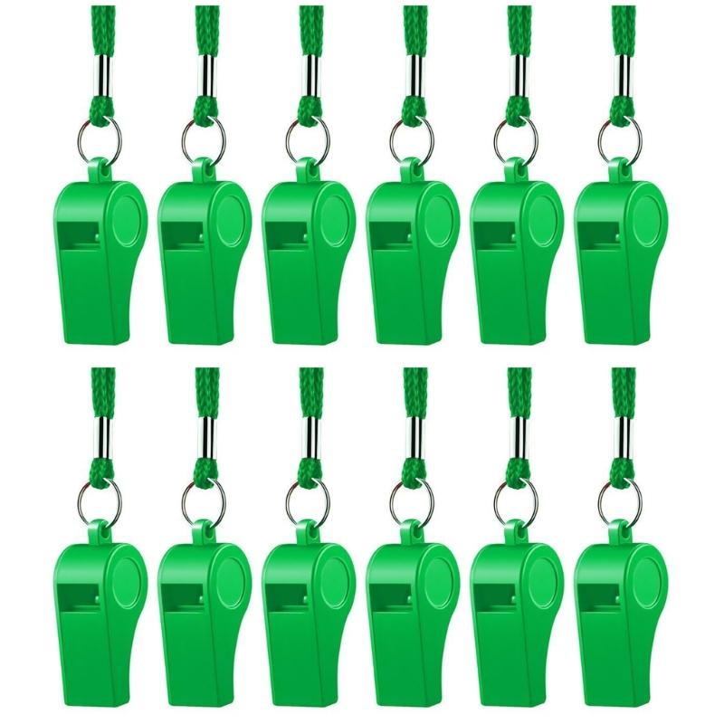 12Pcs Sports and Football Whistles Referee Whistle with Lanyard Loud Crisp Sound Whistle for Basketball Volleyball Games