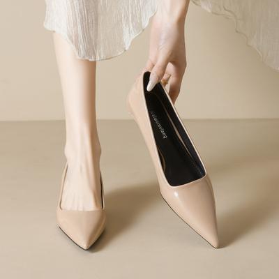 Weiwei Girl 378-2 Pointed High Heels Stiletto French Temperament Commuter Work Shoes Light Mouth Nude Single Shoes Women