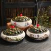 FY 12 Hours Coil Incense Burner Ceramic Applique Large Insence Holder Moxibustion Seal Cutting Mosquito Repellent Incense Base