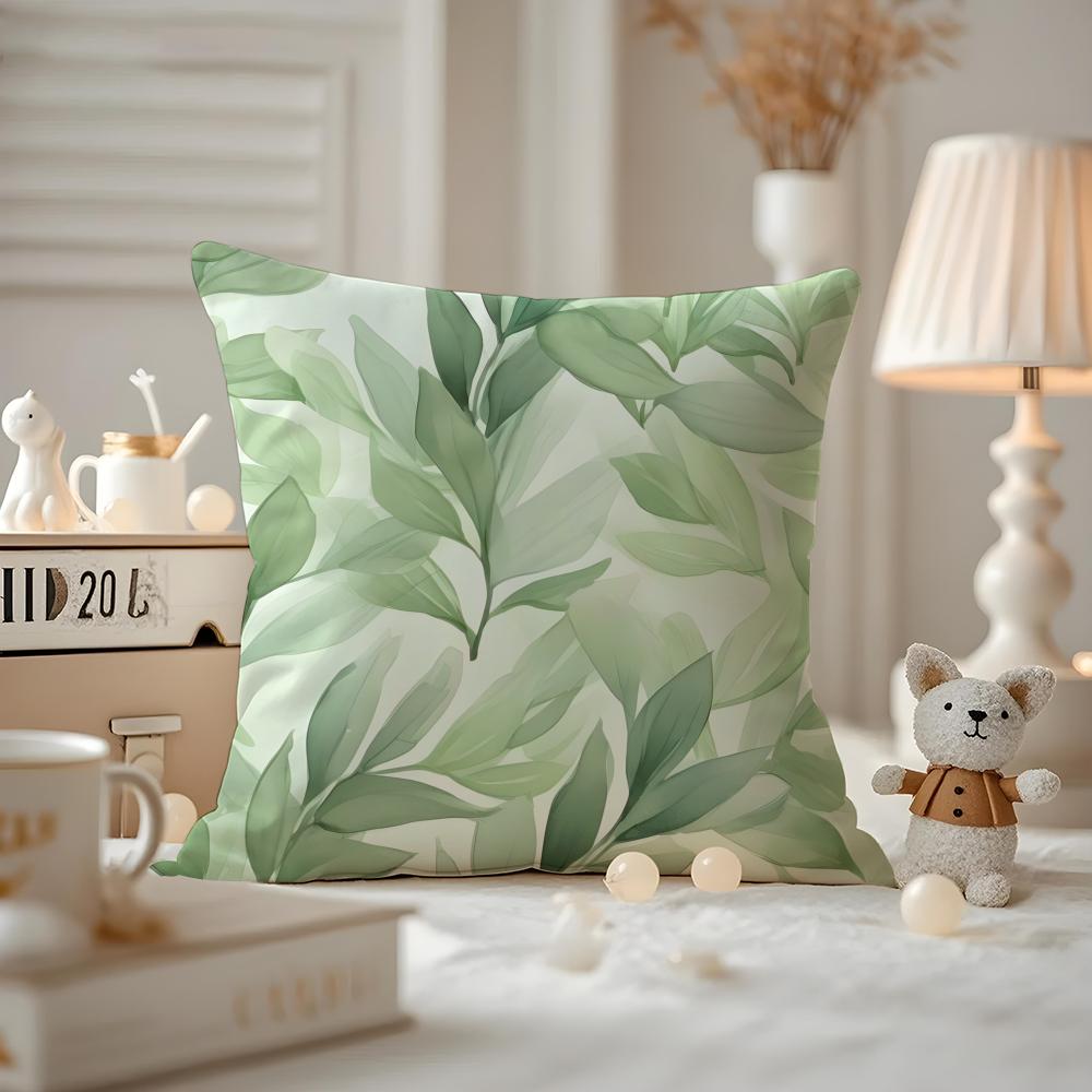 Modern style Leaf Cushion Cover Antidustmite Pillowcase Invisible zipper silky short plush Sofa cushion cover
