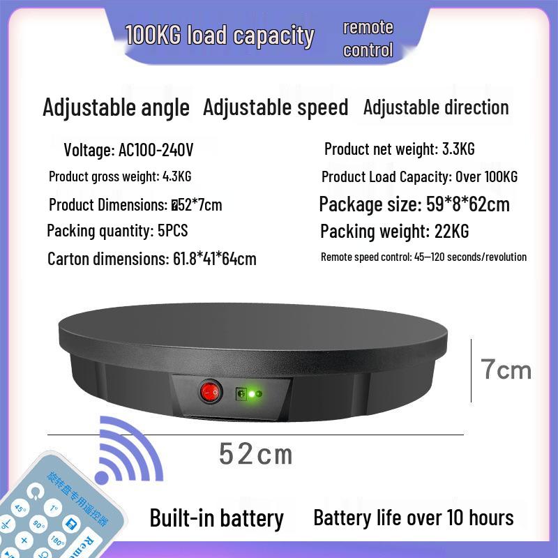 30cm USB Rechargeable Rotating Turntable Display Stand for Jewelry and Clothing Mannequins - Large Capacity, New Model