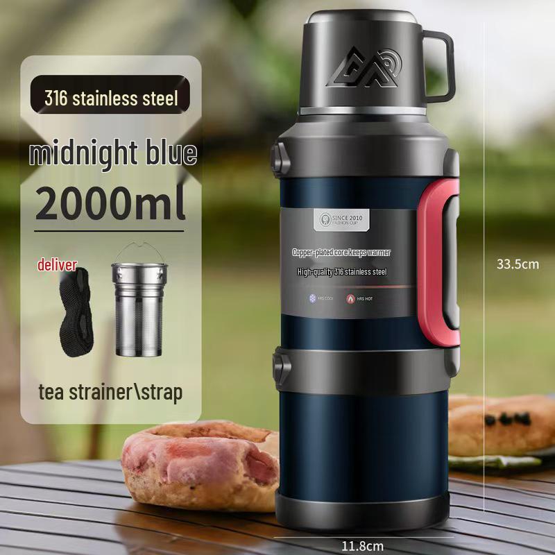 316 Large Capacity Outdoor Stainless Steel Insulated Sports Teapot and Water Cup