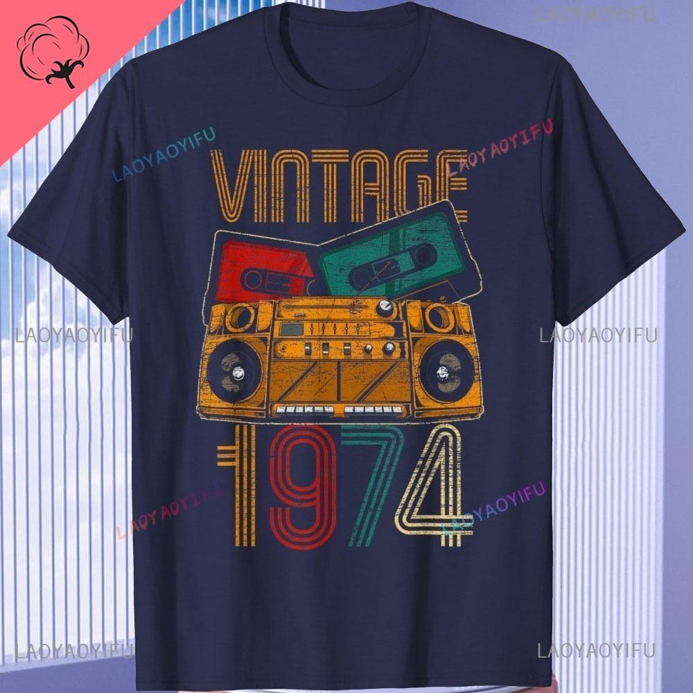Born in Vintage 1974 Limited Edition Cassette T Shirt  51th Birthday Gifts  Years Old Vintage 1974 High Quality TShirt Tops