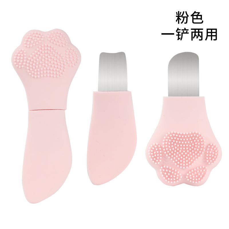 Dual-Use Cleansing Tool Double-Ended Silicone Facial Brush Facial Cleansing Tool Multi-Use Blackhead Spatula Brush For Daily