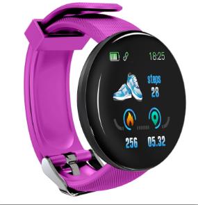 

D18 Smart Watch Round Fitness Heart Rate Monitor for Men/Women Stylish Bracelet PK D20/Y68 фіолетовий