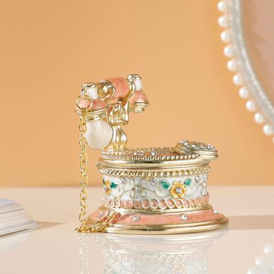 Jewelry Trinket Box Hinged Telephone Figurine Home Decoration Wedding Ring