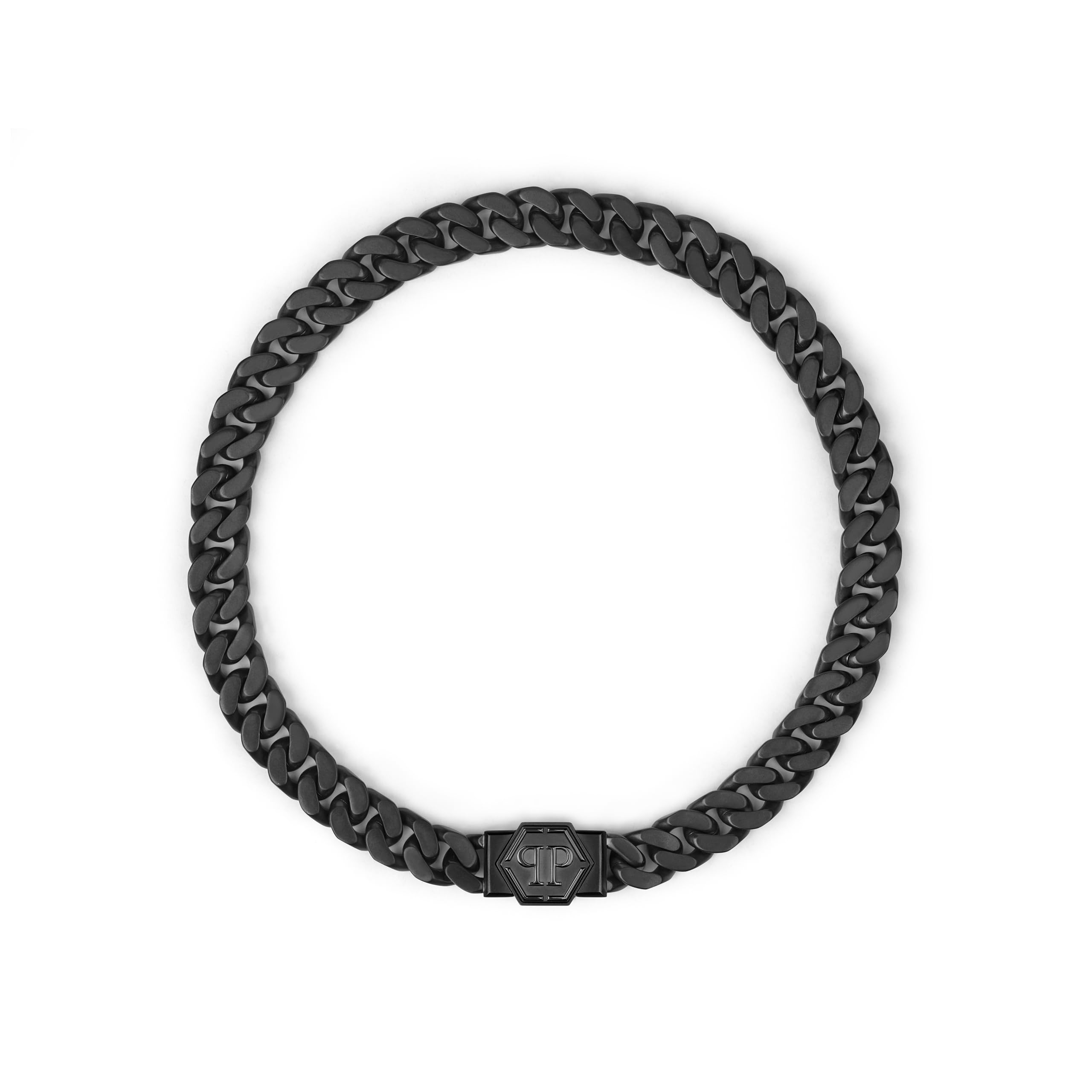 

Philipp Plein Jewelry Ожерелье HEXAGON PP LOGO в титаново-сером цвете Гурмет Титаново-серый 50 Серый Нержавеющая сталь Мужское (PJ7AA02NS) Браслет-гоурмет, см, Сталь. серый